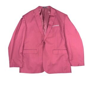 Mage Male Blazer Mens 3XL Burgundy One Button Suit Jacket Formal Wedding